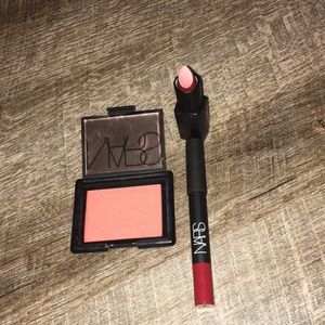 NARS blush , lipstick,and lip pencil